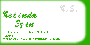 melinda szin business card